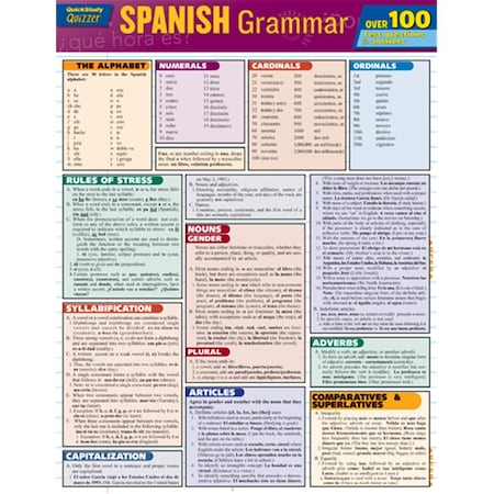 Barcharts Spanish Grammar Quizzer Quickstudy Easel 9781423217428